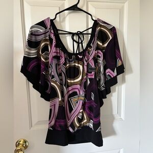 Heart Soul ❤️❤️❤️ Women's Black and Purple Blouse